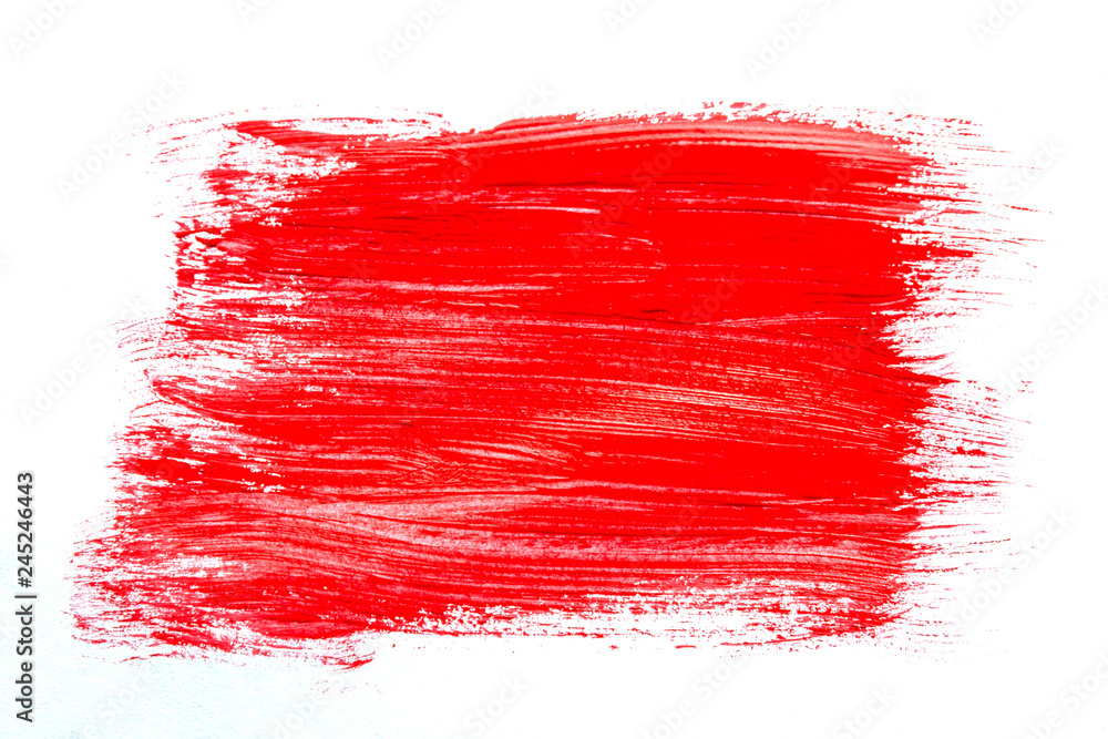 Abstraction for background, rectangular pattern with red paint on white isolated background Abstraction for background, rectangular pattern with red paint on white isolated background