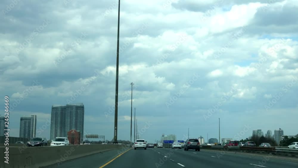 Timelapse Through Large City On Highway During Day X 264 Timelapse Through Large City On Highway During Day X 264