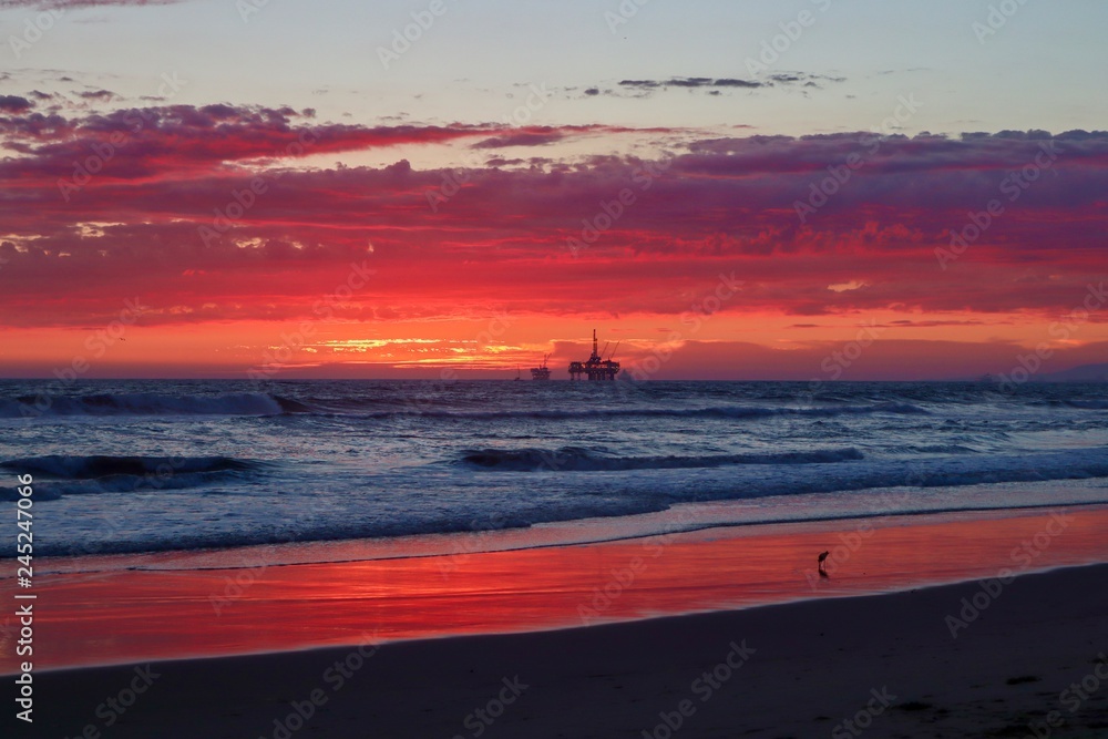 Red sunset at the sea Red sunset at the sea