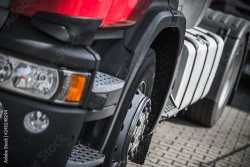 Modern Semi Truck Closeup