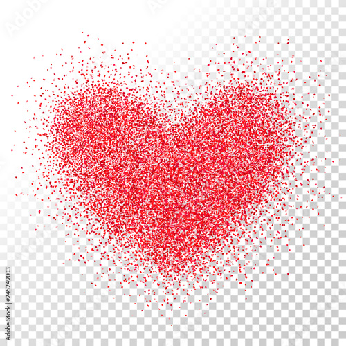 Confetti heart. Valentines day. Love vector. Glitter heart shape. Love symbol. Marriage. Confetti. Sparkles. Wedding. Romantic.