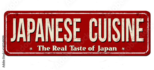 Japanese cuisine vintage rusty metal sign