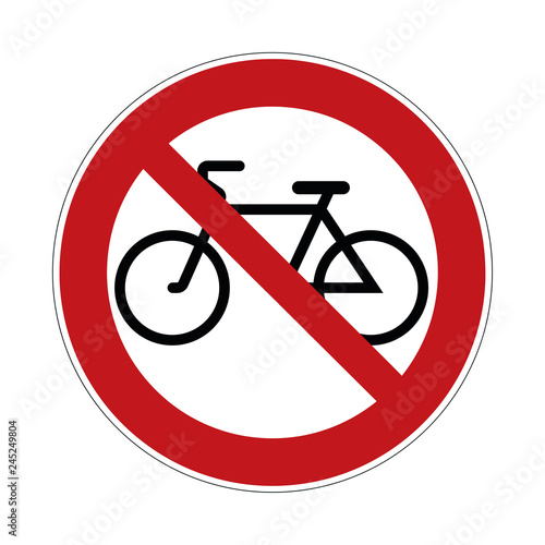 no bicycle sign - bikes forbidden sign,  vector   illustration