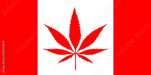 Canadian Marijuana Leaf Flag