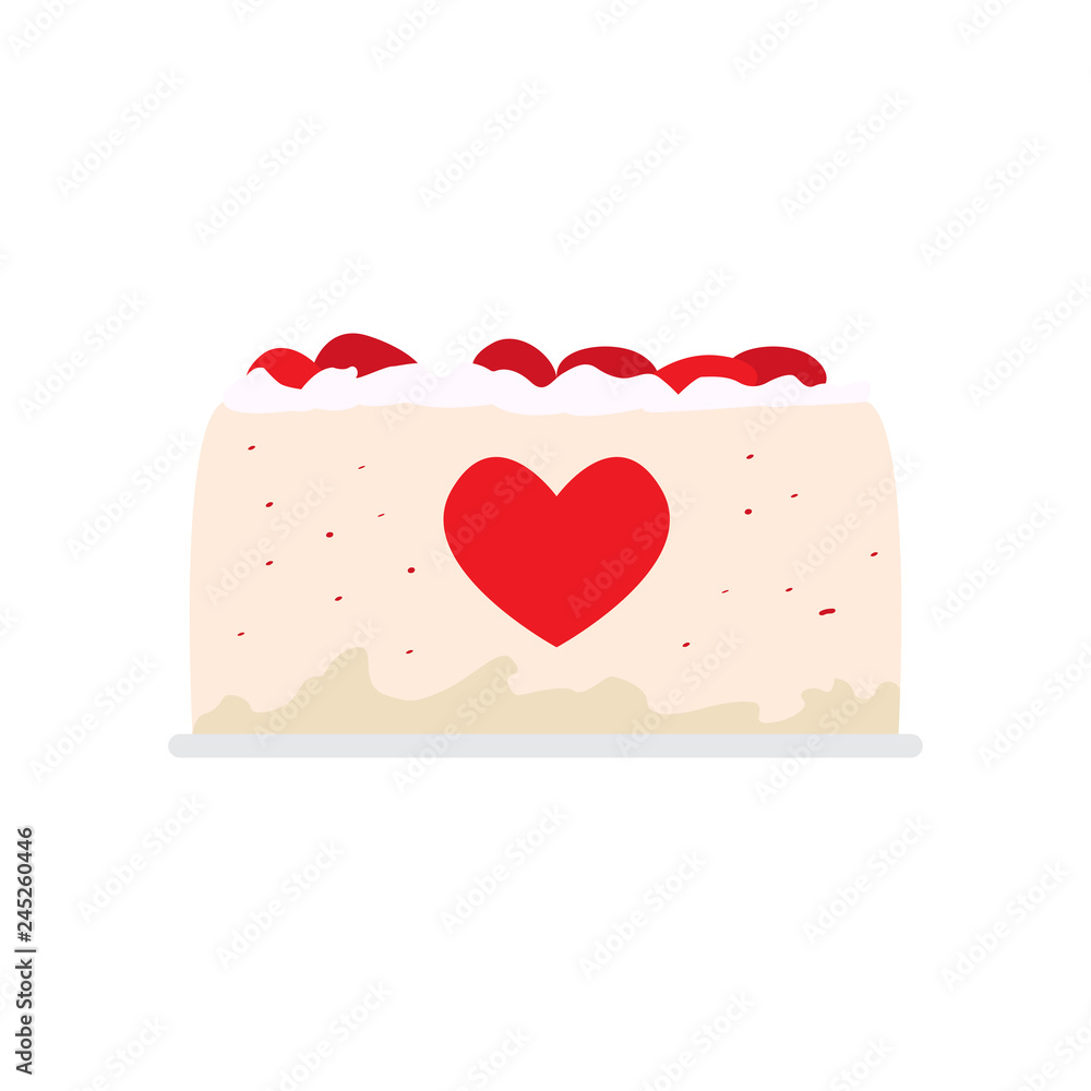Cute cake with heart. Vectro illustration design Cute cake with heart. Vectro illustration design
