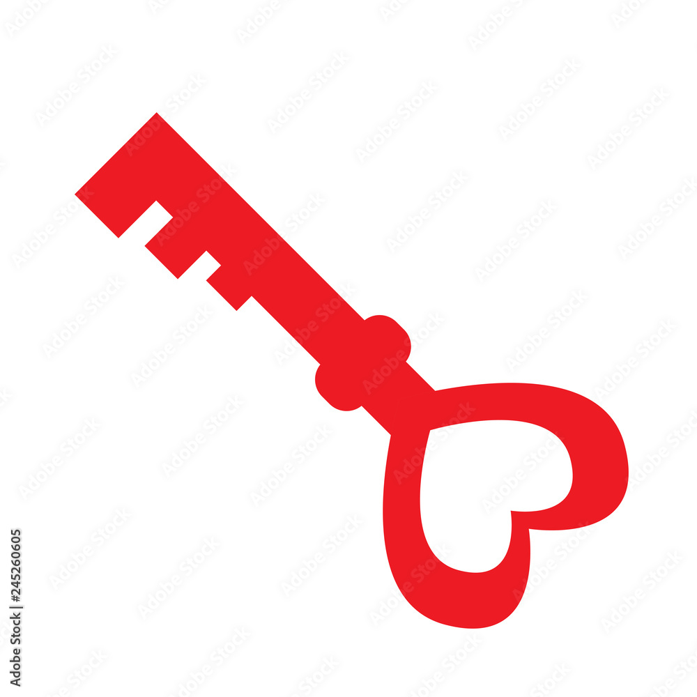 Antigue key with heart. Vector illustration design Antigue key with heart. Vector illustration design