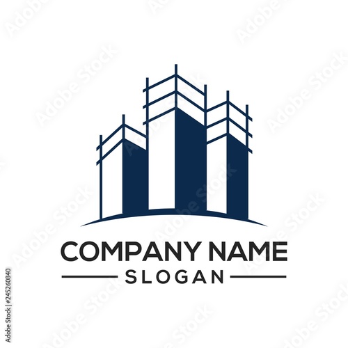 Building construction design to be used as a logo icon template for business constructors and more.