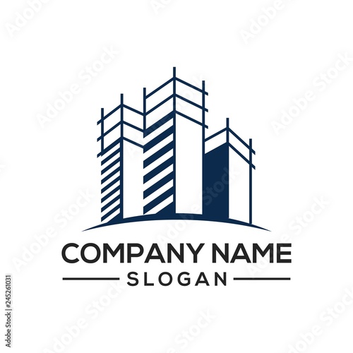 Building construction design to be used as a logo icon template for business constructors and more.
