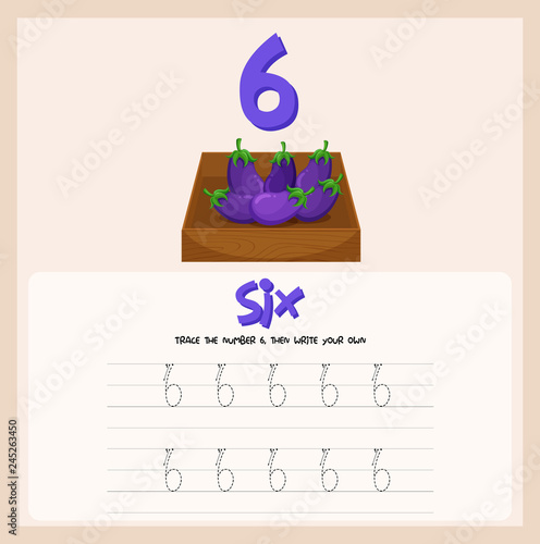 How to write number six worksheet