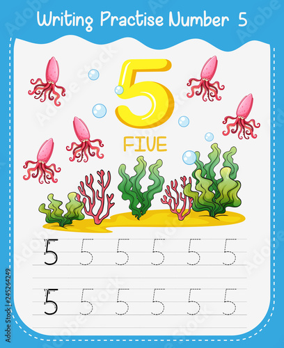 Number five tracing alphabet worksheets