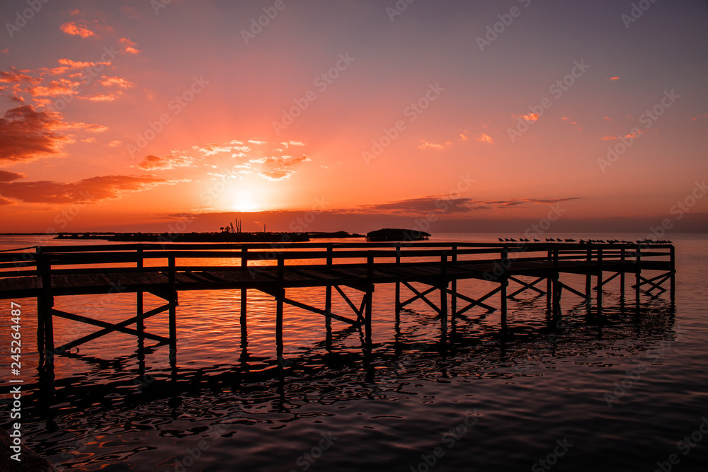 Fototapeta premium Zachód słońca nad Zatoką Meksykańską