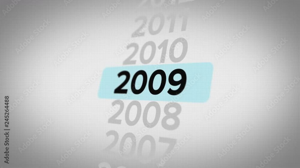 A perspective screen shot of years counting backward from 2019 to 1961.