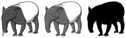 Set of tapir character