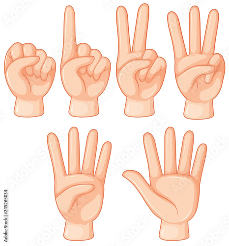 Set of hand gesture