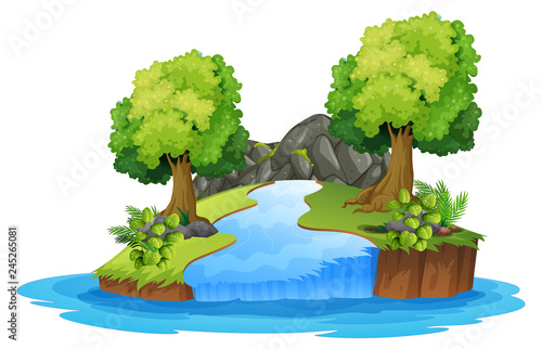 Set of isolated river landscape