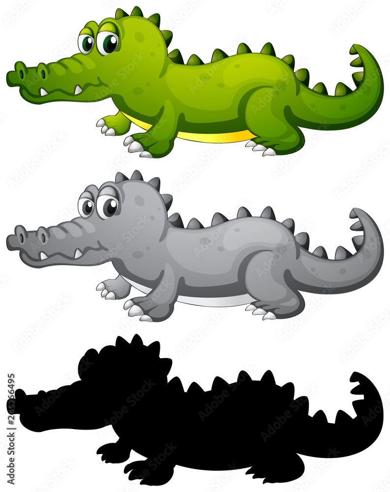Obraz premium Set of crocodile character