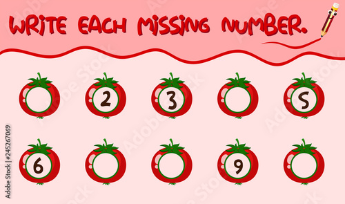 Write each missing number worksheet