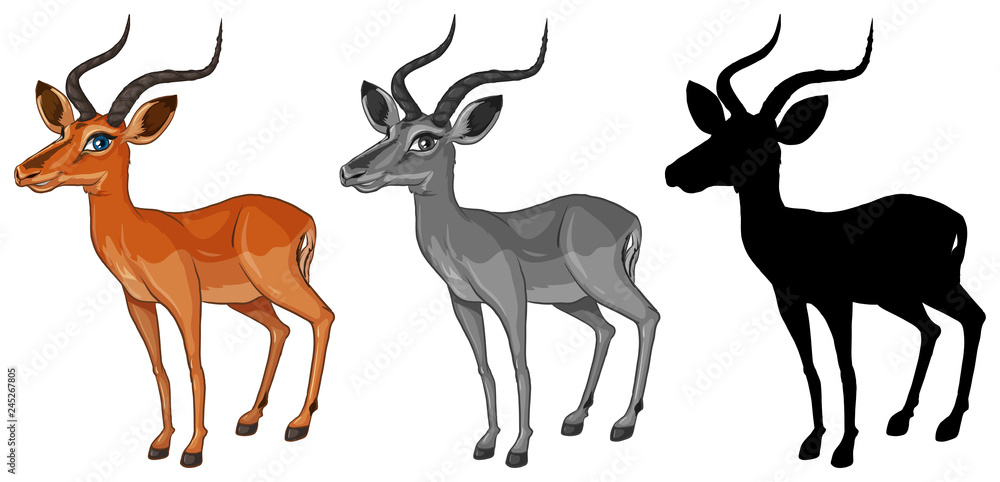 Naklejka premium Set of gazelle character