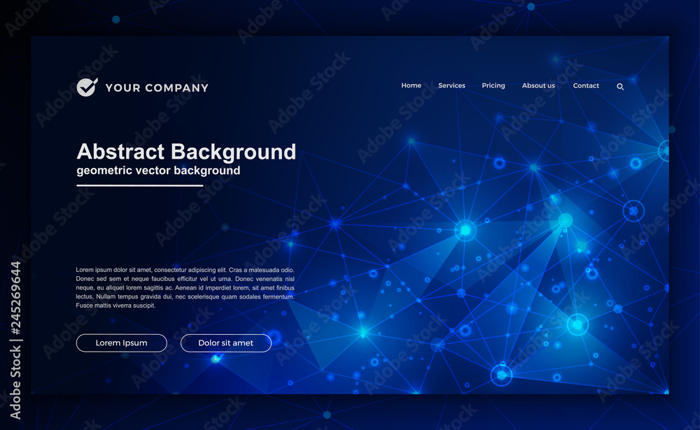 Technology, science, futuristic background for website designs. Abstract,  modern background for your landing page design. Header for website. Stock  Vector | Adobe Stock