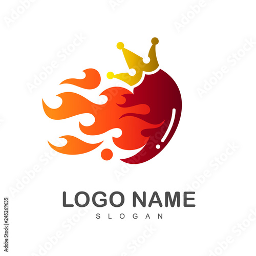 king of chili logo design