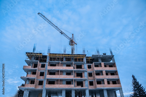 construction of a multi-storey building, crane