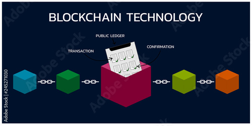 Blockchain network concept,  vector