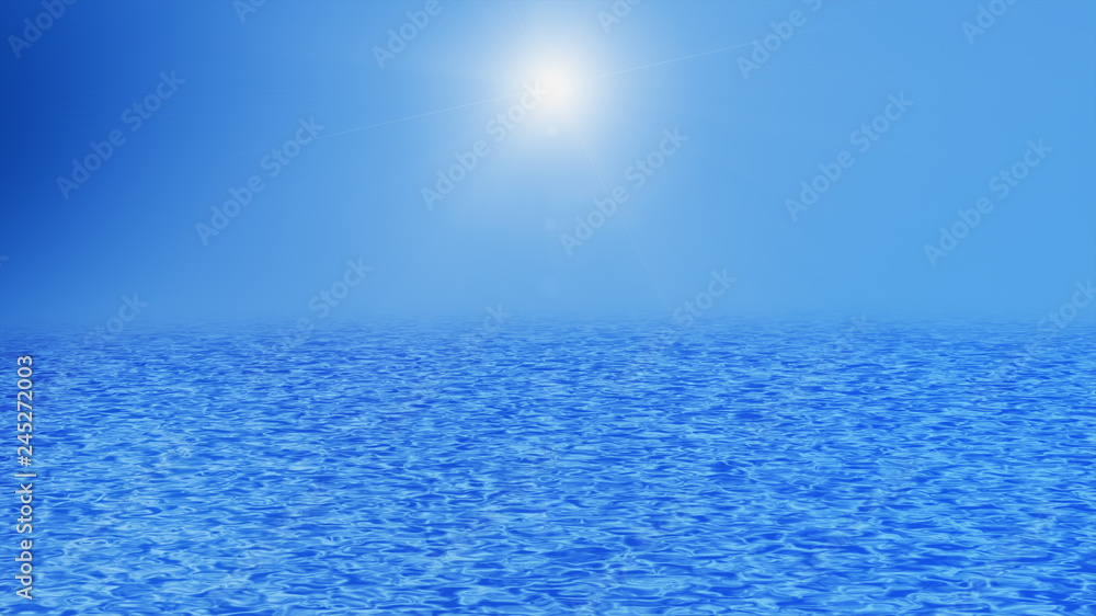 Obraz premium Blue digital abstract background with wave particles, glow sparkles and space with depth of field. Particles form lines, surface and grid.