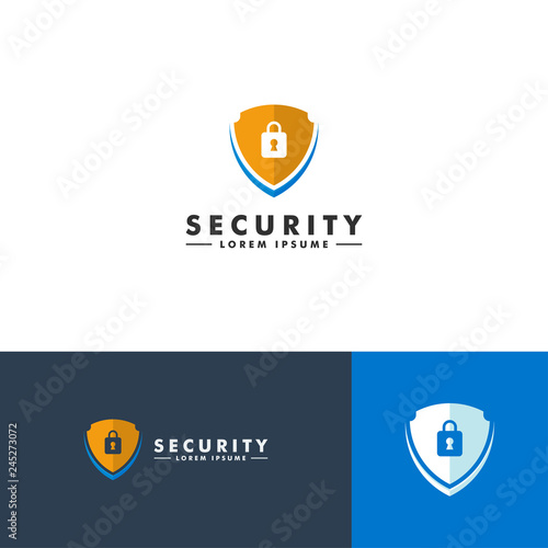 shield security logo design vector