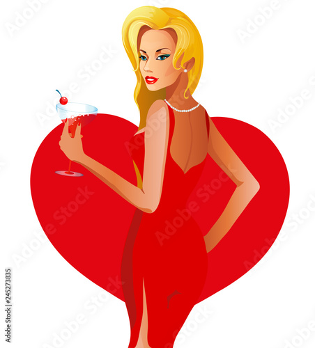 beautiful blonde woman, isolated on a white