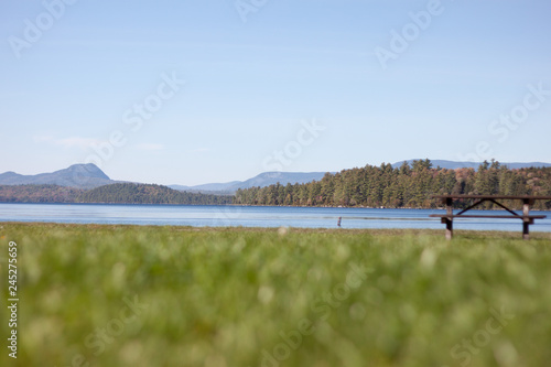 landscape with lake and mountains