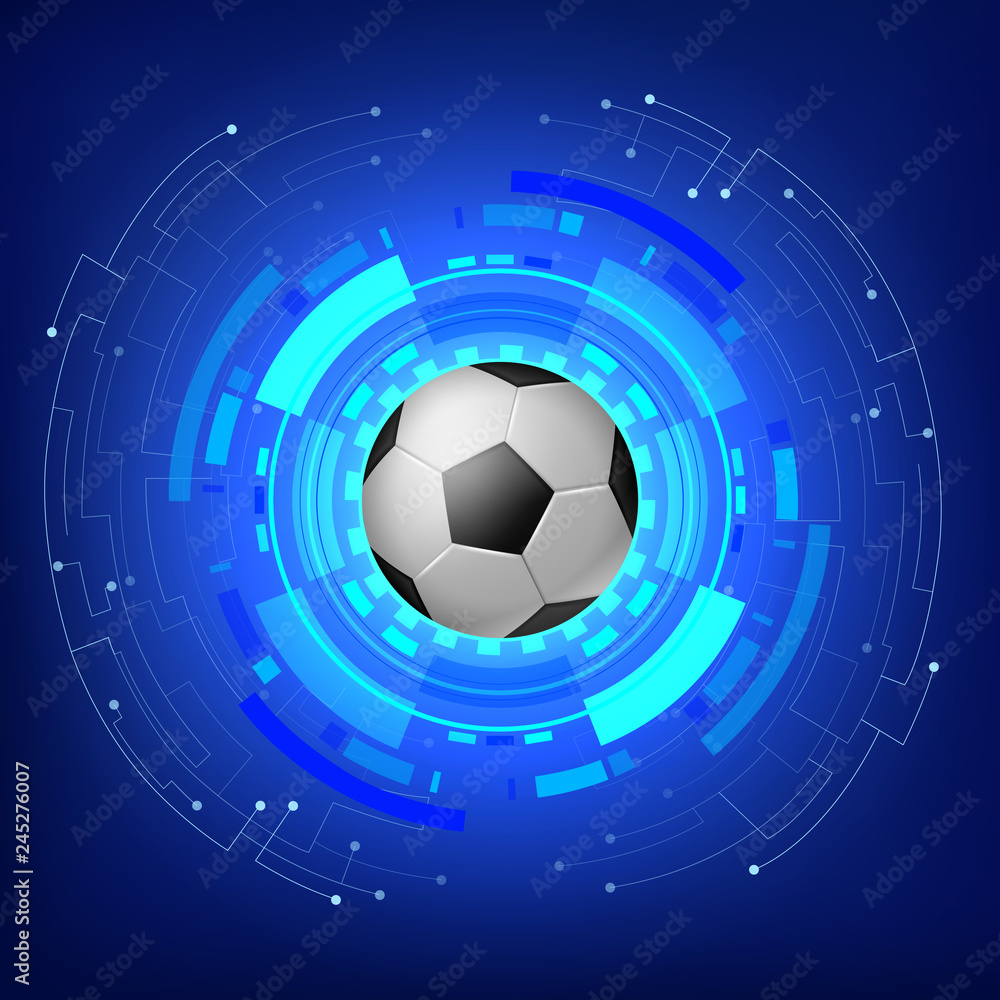 Fototapeta premium Soccer ball with Technology modern background