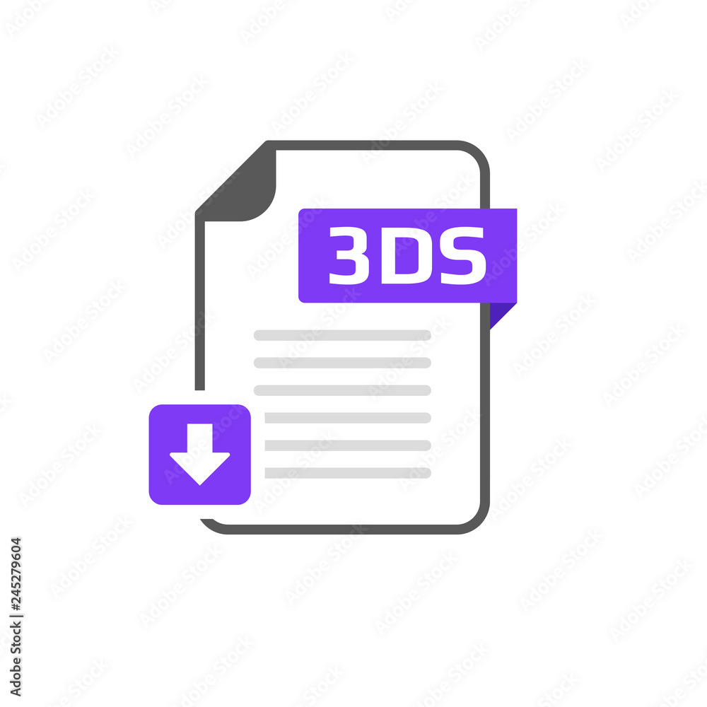 Download 3DS file format, extension icon Stock Vector | Adobe Stock