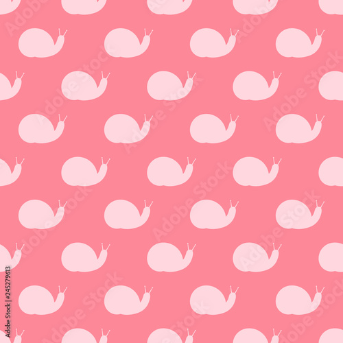 Vector seamless pattern with snails silhouettes. Snails seamless pattern.