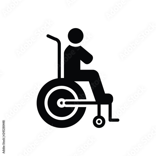Black solid icon for disability 