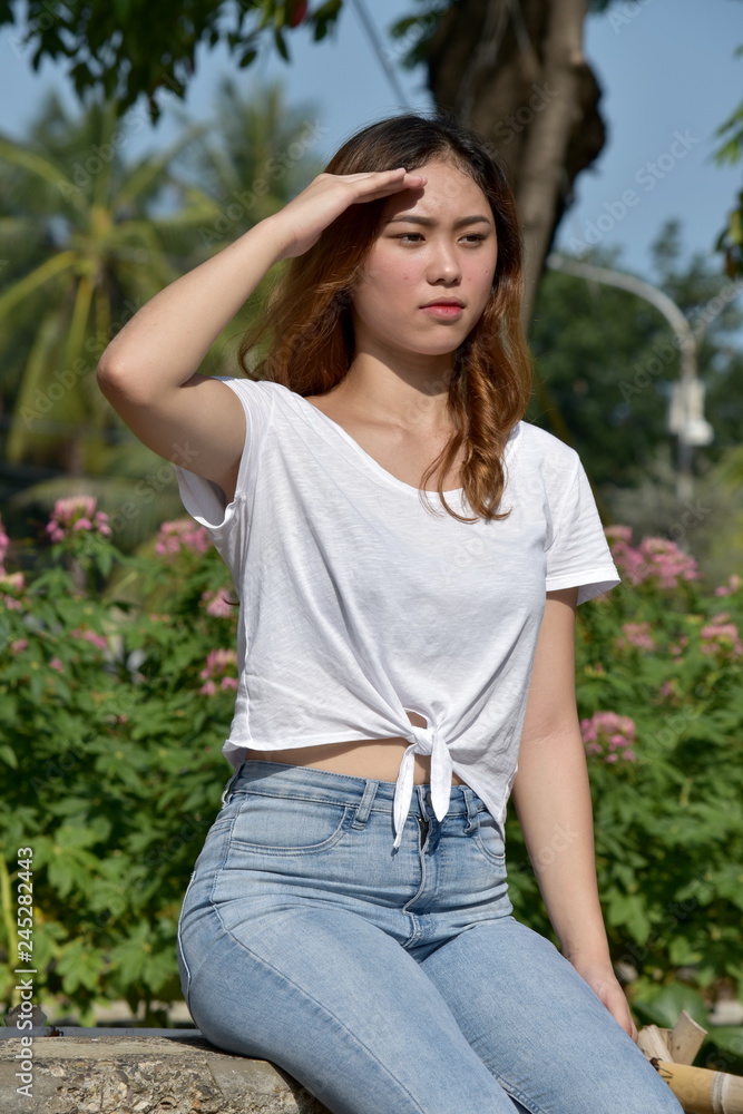 Young Minority Woman Saluting Young Minority Woman Saluting