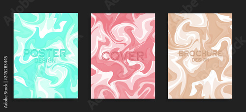 Modern cover templates. Liquid colors. Abstract marble background. Poster, brochure, trendy fashion design.