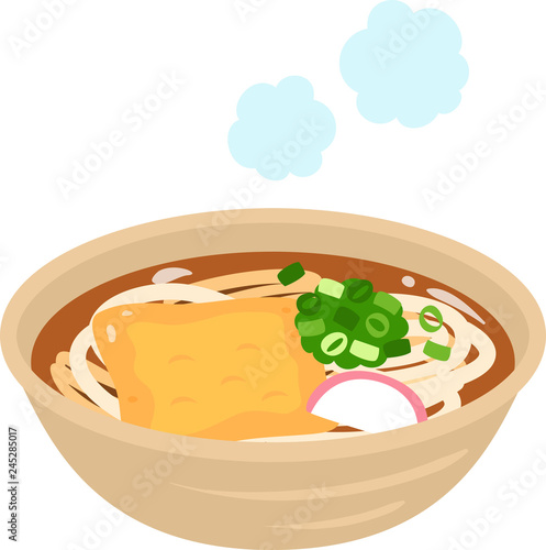 温かいうどん、きつねうどん