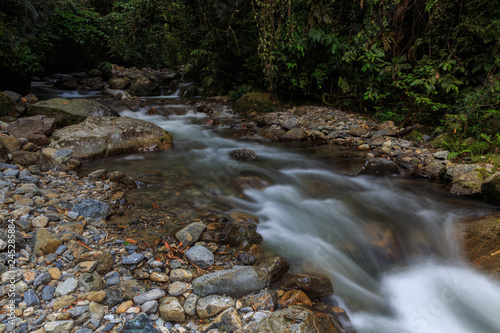 Nature landscape view of Deep forest clean river (image slightly long expo and motion blur)