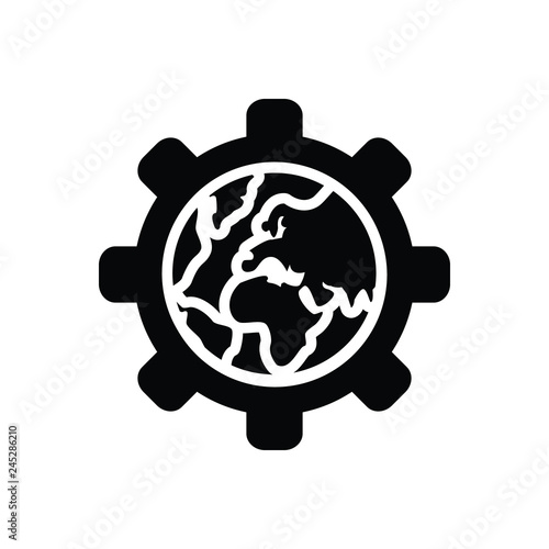 Black solid icon for globalization 