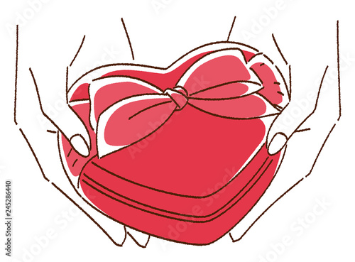 Valentine gives out chocolate hand
