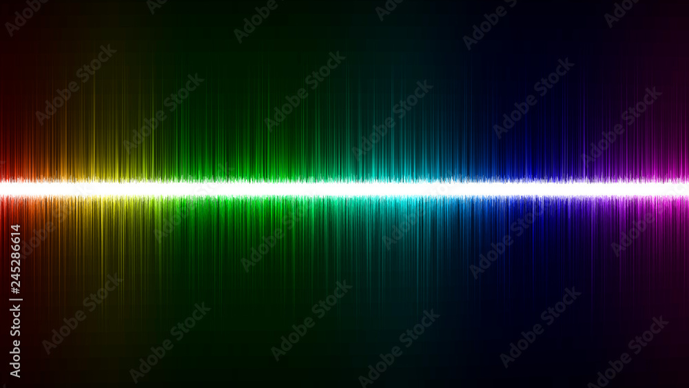 Beautiful audio waves. Abstract horizontal sound wave line equalizer background. Music wave lines