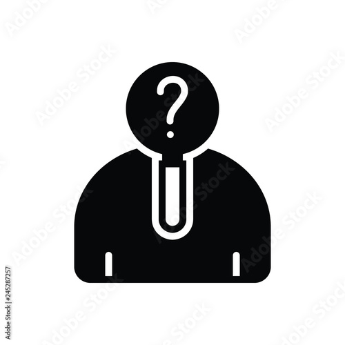 Black solid icon for curious   