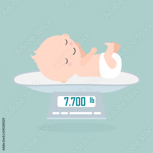 Weight scale for infant icon, Digital scales measure weight in pounds