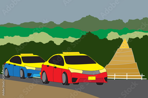  Taxi Meter Chiang mai  with nature and Pagoda