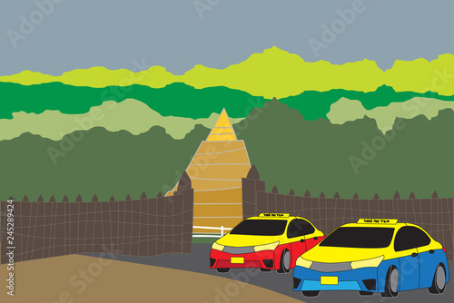  Taxi Meter Chiang mai  with nature and gate