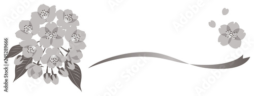 monochrome cherry blossom decoration