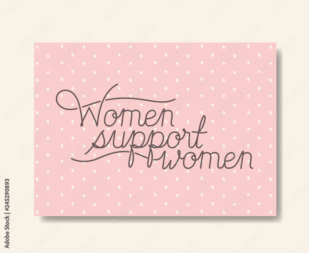 card with women support message hand made font card with women support message hand made font