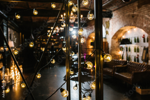 view of the Garland with lights in the bar