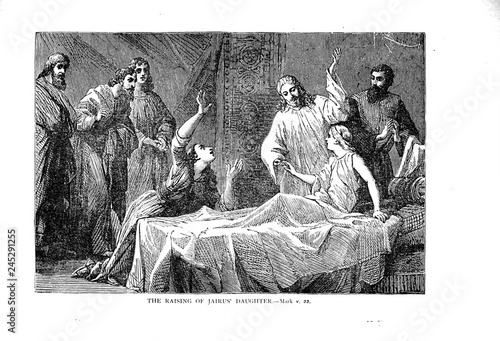 Canvastavla Jesus brings the rulers daughter to life again