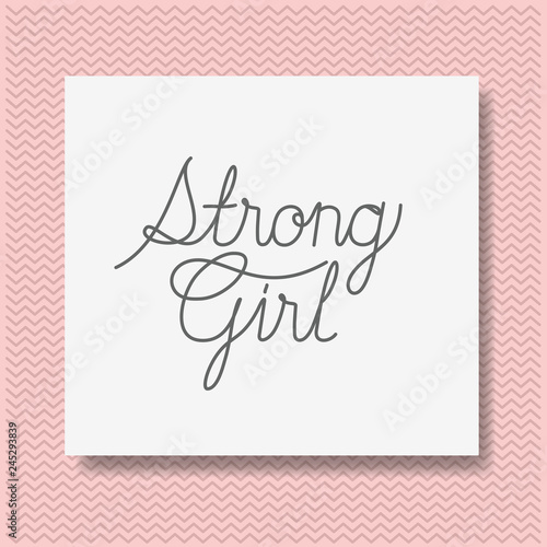 card with strong female message hand made font